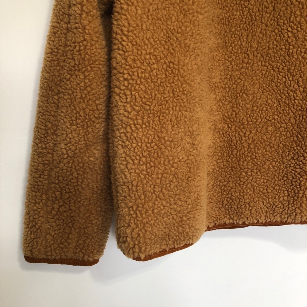 Madewell Women's Cozy Teddy Sherpa Chestnut Jacket with Corduroy Trim XS - Picture 10 of 13